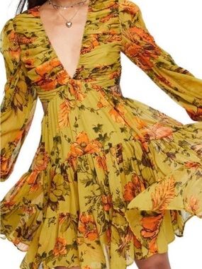 ASOS Floral Lace-Up Back mini dress - please note i made shorter see pic of me